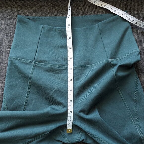 High Rise Dark Teal Green Girlfriend Collective Athletic Leggings - Picture 6 of 9
